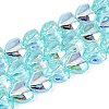 Electroplate Transparent Glass Beads Strands EGLA-N056-01A-03-1