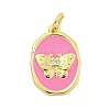 Rack Plating Brass Enamel Pendants KK-U021-17B-G-1