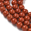 Grade A Natural Red Jasper Bead Strands G-P075-36-8mm-5