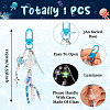 Jellyfish Glass & Acrylic Pendant Decorations HJEW-TAC0032-2