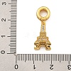 Rack Plating Brass Clear Cubic Zirconia European Dangle Charms KK-U035-25G-3