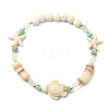 Natural Freshwater Shell & Gemstone & Synthetic Turquoise & Non-magnetic Hematite Beads Stretch Bracelets for Women BJEW-JB13810-5