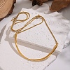 Adjustable 304 Stainless Steel Curved Shape Round Snake Chain Slider Choker Necklaces for Women CE3474-1-1