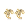 Brass Micro Pave Clear Cubic Zirconia Cuff Earrings EJEW-Q045-02G-2