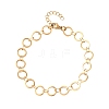 304 Stainless Steel Ring Link Chain Bracelets BJEW-P373-02B-G-4