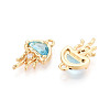 Brass Pave Cubic Zirconia Pendants X-KK-T074-94A-G-2