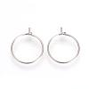 Tarnish Resistant 304 Stainless Steel Hoop Earrings STAS-R071-40-2