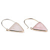 Natural Rose Quartz Triangle Dangle Hoop Earrings G-S359-363I-3