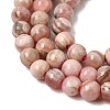 Round Natural Rhodochrosite Bead Strands G-F289-21-4mm-01-4
