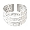37.5MM 304 Stainless Steel Textured Multi-Strand Wide Cuff Bangles for Women SA-CBAB767-28P-4
