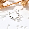 925 Sterling Silver Cuff Earrings for Women EJEW-F360-01B-P-3