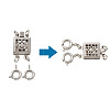 6 Sets 3 Style Alloy Box Clasps FIND-TA0001-54-9