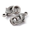 Rack Plating Brass Lobster Claw Clasp with Jump Rings KK-B076-06AS-2