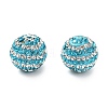 Stripe Pattern Polymer Clay Rhinestone Beads CLAY-NH0001-01D-1