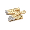 Brass Micro Pave Cubic Zirconia Pendants KK-B126-02G-W-2