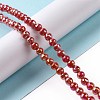 Electroplate Opaque Solid Color Glass Beads Strands GLAA-E036-11E-2
