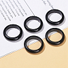 Natural Obsidian Plain Band Finger Rings PW-WG26698-01-1