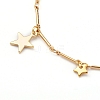 304 Stainless Steel & Brass Star Charm Anklets AJEW-AN00401-02-2