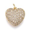 Brass Micro Pave Clear Cubic Zirconia Pendants ZIRC-M108-34-2