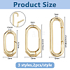 6Pcs 3 Styles Brass Spring Gate Rings KK-DC0004-94-2