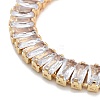 Brass Pave Clear Cubic Zirconia Rectangle Box Chain Slider Bracelets BJEW-B094-05B-G-2