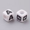 Chunky Letter Acrylic Cube Beads for Kids Jewelry X-PL37C9129-2