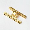 13 Strands Alloy and Brass Fold Over Clasps PALLOY-N0112-06G-2