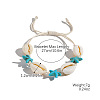 Natural Shell & Synthetic Turquoise Beads Braided Bead Bracelets for Women DN6877-2-1