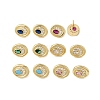 Brass Micro Pave Cubic Zirconia Stud Earrings EJEW-G471-13G-2