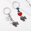 WEWAYSMILE 2 pcs Dog Keychain Car Keychain Pet Pendant Key-Ring Lovely Dog Key-ring Portable Metal Keychain Gift for Pet Lover Birthday Puppy Theme Party Supplies (Black Bulldog) JX793A-3