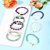 9Pcs 3 Colors Round Natural Gemstone Beads Stretch Bracelets BJEW-FS00017-6