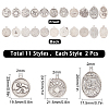 22Pcs 11 Style Tibetan Style Alloy Pendant Enamel Settings FIND-SC0002-23-2