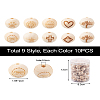 Fashewelry 90Pcs 9 Patterns Natural Theaceae Wood Beads WOOD-FW0001-05-17