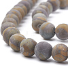 Natural Bamboo Leaf Stone Beads Strands G-T106-086-2