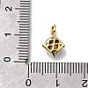 Rhombus Brass with Glass Charms KK-G525-02G-02-3