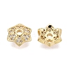 Brass Micro Pave Clear Cubic Zirconia Bead Caps KK-Q071-13G-02-2