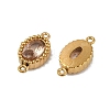 Ion Plating(IP) 304 Stainless Steel Cubic Zirconia Oval Links Connector Charms STAS-K256-22G-04-2
