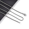 2mm Brass Rope Chain Necklaces for Men Women NJEW-G160-18P-3