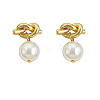 304 Stainless Steel and Glass-based Imitation Pearl Dangle Earrings for Women FS-WG0AE83-01-5