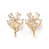 Brass Micro Pave Cubic Zirconia Ear Cuff Findings KK-F898-19B-G-1