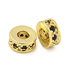 Rack Plating Brass Micro Pave Cubic Zirconia Spacer Beads KK-F089-39B-G-2