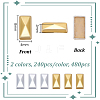 480Pcs 2 Colors Aluminum Hotfix Iron On Star Studs DIY-NB0015-87A-2