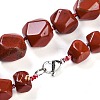 Natural Red Jasper Nuggets Beaded Necklaces for Women Men NJEW-K388-01L-3