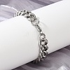304 Stainless Steel Cuban Link Chain Bracelets for Women Men BJEW-D304-01P-5