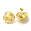 PVD Vacuum Plating 304 Stainless Steel Flat Round Stud Earrings for Women EJEW-S227-61G-1