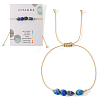Chakra Adjustable Natural Lapis Lazuli Bead Braided Bead Bracelets UY1901-9-1