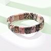 Natural Rhodonite Faceted Beaded Stretch Bracelets for Women BJEW-K251-08I-2