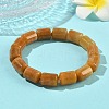 Column Natural Topaz Jade Beads Stretch Bracelets for Women Men BJEW-A148-01A-23-2