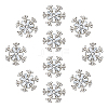 10Pcs Snowflake Alloy Rhinestone Lapel Pin Backs JEWB-FH0002-52-1