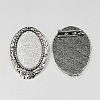 Vintage Tibetan Style Alloy Brooch Cabochon Bezel Settings X-PALLOY-O037-33AS-1